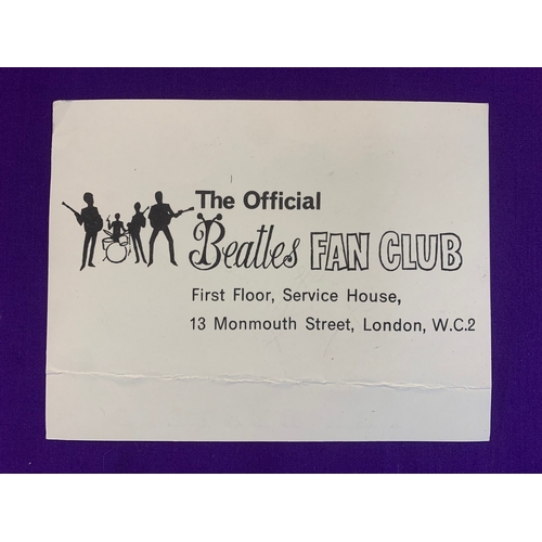 802 - Signed Beatles Fan Club Postcard - Original Beatles Fan Club postcard from 1965, signed by George Ha... 