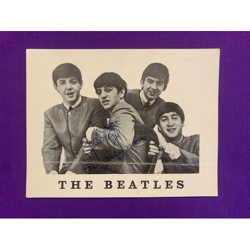 803 - Signed Beatles Fan Club Postcard Original Beatles Fan Club postcard from 1965, signed by George Harr... 