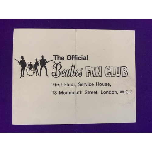 805 - Signed Beatles Fan Club Postcard, Original Beatles Fan Club postcard from 1965, signed by all four m... 