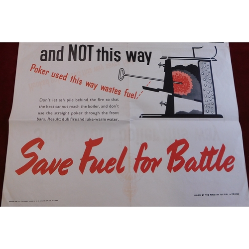 895 - British Original WWII Poster produced by The Ministry of Fuel and Power, 