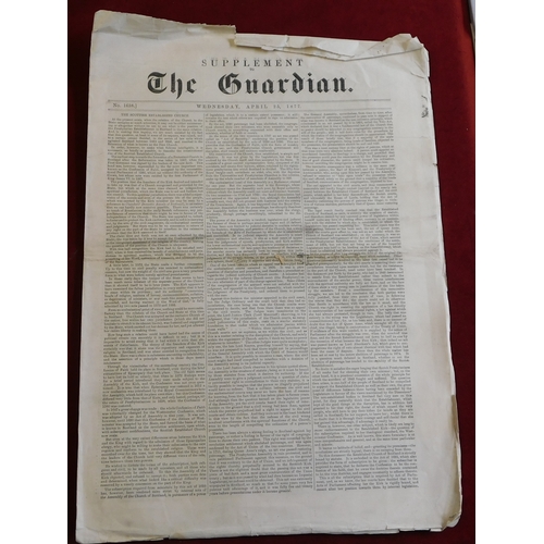 871 - Newspapers (x6) - Supplement to The Guardian April 25th 1877. The Morning Post  Feb 4th 1881.  The R... 