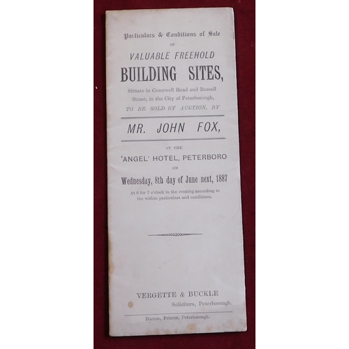 872 - Auction leaflet by Vergette & Buckle dated 1887, 'Particulars and condition of sale of valuable free... 