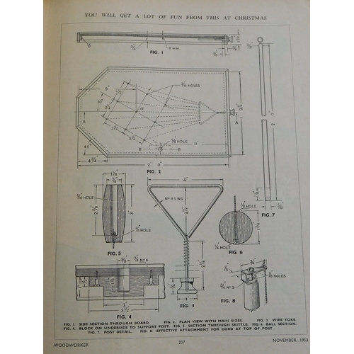 877 - Woodworkers Magazines - 1949 to 1955-invaluable guides to making bookcases; Television-Radiogram Cab... 