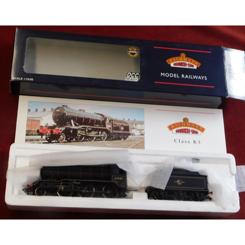 505 - Bachmann Locomotive 32-277 K3 61949, black late crest stepped tender, mint and boxed with certificat... 