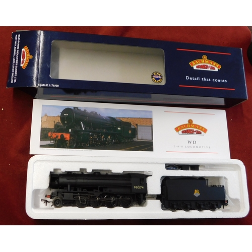 627 - Bachmann/Branch Line Locomotive WD 2-8-0 Austerity 90275 BR-E black E/Emblem, mint and boxed