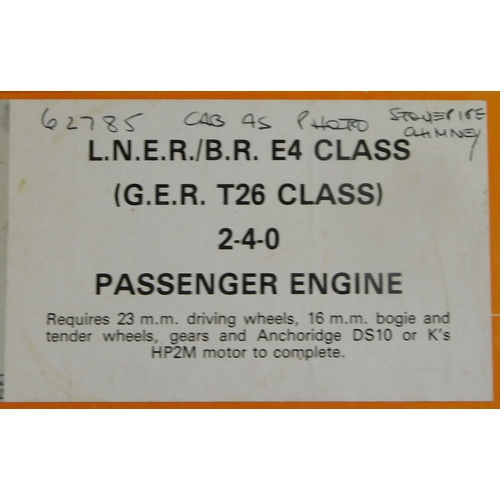 784 - NU Cast Locomotive LNER/BR E4 Class GER T26 class 2-4-0 Passenger Engine,  boxed