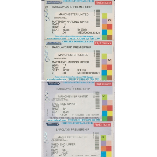 142 - A total of (14) tickets for Chelsea v Manchester United matches, 4 from 1990/91, 2 from 2002/03, 2 f... 