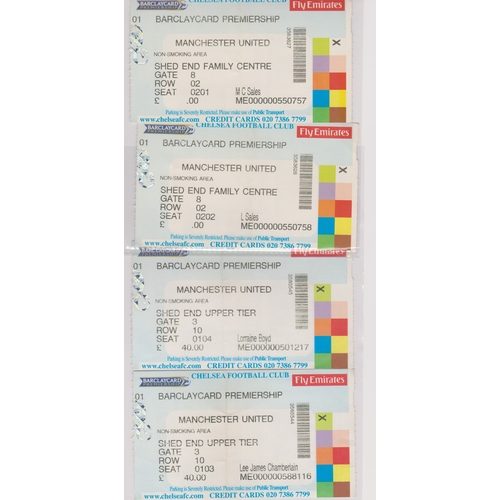 142 - A total of (14) tickets for Chelsea v Manchester United matches, 4 from 1990/91, 2 from 2002/03, 2 f... 