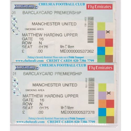 142 - A total of (14) tickets for Chelsea v Manchester United matches, 4 from 1990/91, 2 from 2002/03, 2 f... 