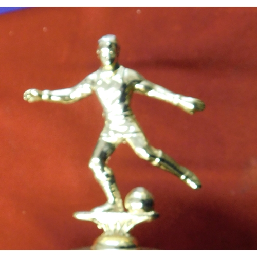 256 - A brass trophy presented to Willie Morgan former Burnley and Manchester United winger. The trophy wa... 