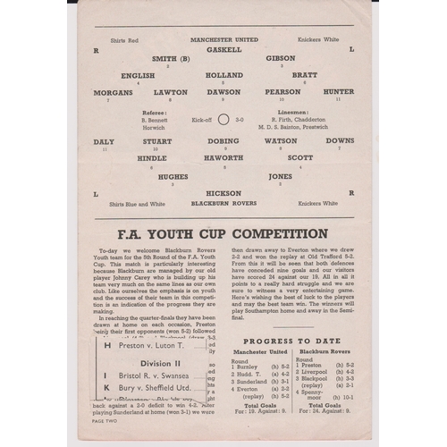 439 - Manchester United Youth 1956/67 v Blackburn (5th Round) and with coupon, 1958/59 v Blackburn (Semi F... 