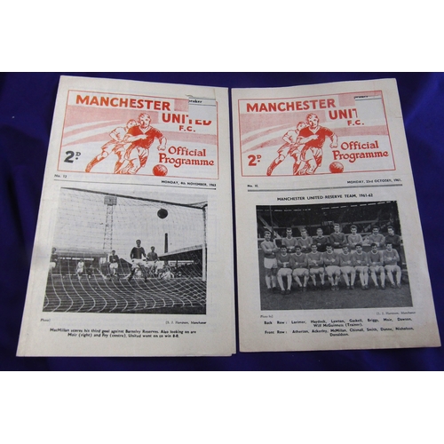 45 - Central League Reserves programmes Manchester United v Oldham Athletic 1961/62 and Burnley 1963/64. ... 