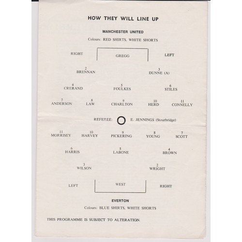 457 - Manchester United v Everton 65/66 Pirate Programme cover crease