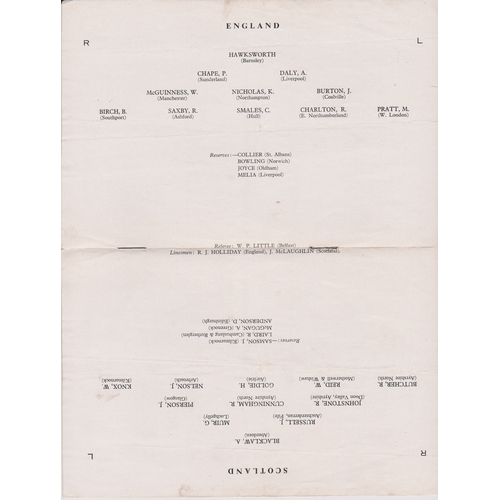 461 - England Boys v Scotland Boys 9th May 1953 at Leicester City Ground, vertical crease, edge faults, Ch... 