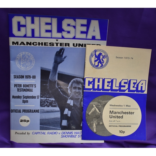 50 - Programmes from (2) Chelsea v Manchester United matches (Eddie McCreadie Testimonial) 1973/74 and (P... 