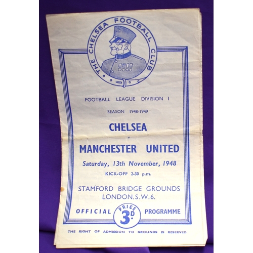 59 - Chelsea v Manchester United gatefold programme November 13th 1948. Light horizontal fold. No writing... 