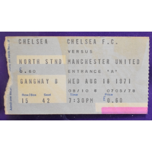 66 - Ticket Chelsea v Manchester United 18th August 1971. Slight scuffing at left side. Fair to generally... 