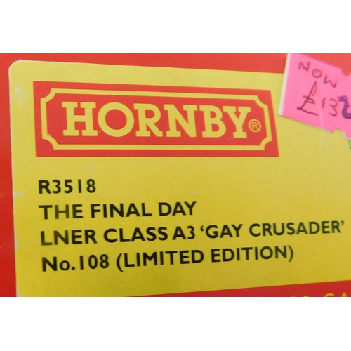 667 - Hornby Locomotive R3518 'The Final Day' LNER Class A3 'Gay Crusader' No.108 (Limited Edition) mint a... 