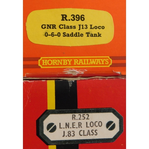 758 - Hornby Locomotive R316 GNR J13 Loco 0-6-0 'Saddle Tank' and 0-6-0 LNER J83 8477, Both boxed (2)