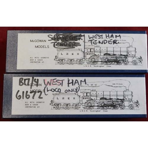 773 - McGowan Models (2) West Ham and Tender - 61672 and 61568 complete in McGowan boxes (2)