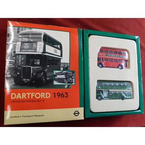 871 - London Transport Dartford 1963 1:76 scale (Limited edition), (set 14) one boxed set (2) bus set, exc... 