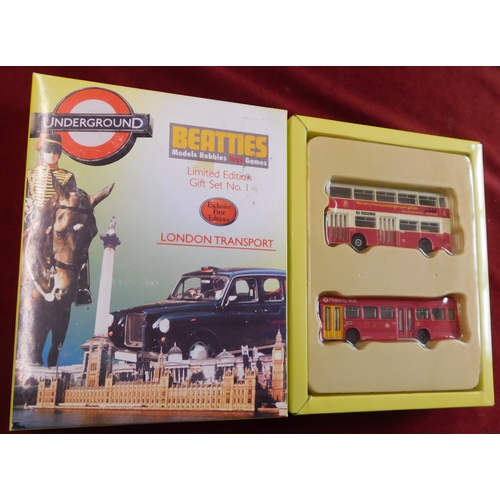 872 - Beatties London Transport 1:76 scale (Limited edition), (No.1) one boxed set (2) bus set, excellent ... 