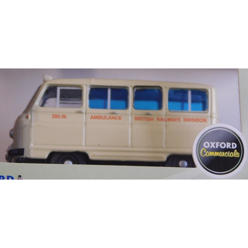 883 - Oxford Automobile Company 1:76 scale, six boxed cars and commercial, excellent condition, mint and b... 