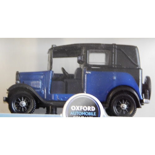 883 - Oxford Automobile Company 1:76 scale, six boxed cars and commercial, excellent condition, mint and b... 