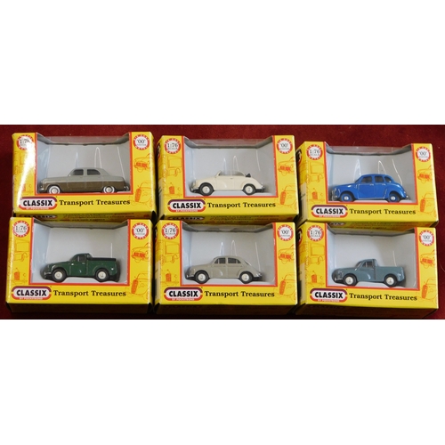 886 - Classix By Pocketbond - 1:76 scale, six boxed cars, excellent condition, mint and boxed