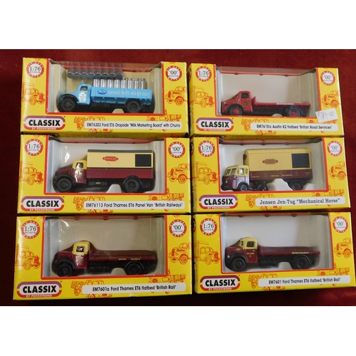 897 - Classix by Pocketbond 1:76 scale, six boxed commercial vehicles, excellent condition mint and boxed