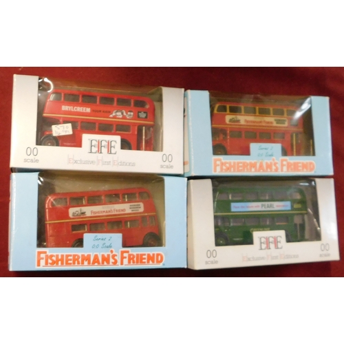 1009 - EFE Buses 1:76 scale (4) boxed Buses vehicle no.11105 Pearl's Insurance, 21 Fisherman's Friend, exce... 