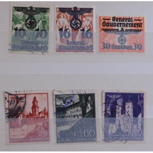 1005 - Germany 1936-46 Small stockbook with u/m, m/m and used collection of Third Reich and Occupation issu... 