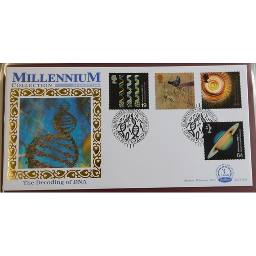 1011 - Great Britain 1999-2000 Benham album with (17) Millenium  commemoratives covers and (9) stamp show 2... 