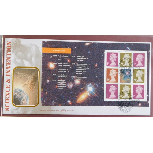 1011 - Great Britain 1999-2000 Benham album with (17) Millenium  commemoratives covers and (9) stamp show 2... 