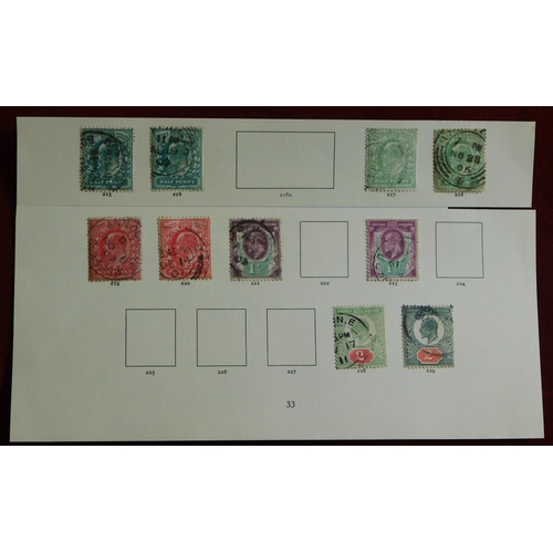 1065 - Great Britain 1902-1913 Edward VII collection of (34) used in the SG 215-314 range on four pages. No... 