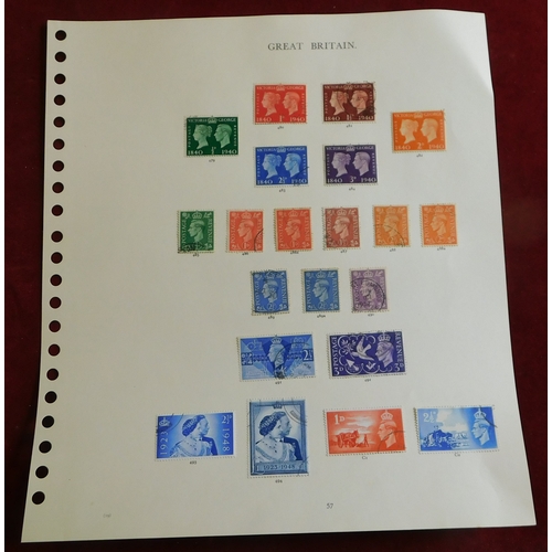 1069 - Great Britain 1937-1951 George VI on three pages, SG 461-514 used. Includes postage sets including w... 