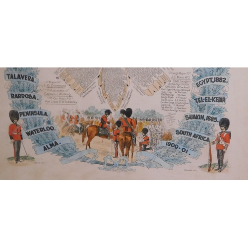 601 - British Military Print - A memento of The Formation of the 3rd Battalion (The Scots Guards) and Pres... 