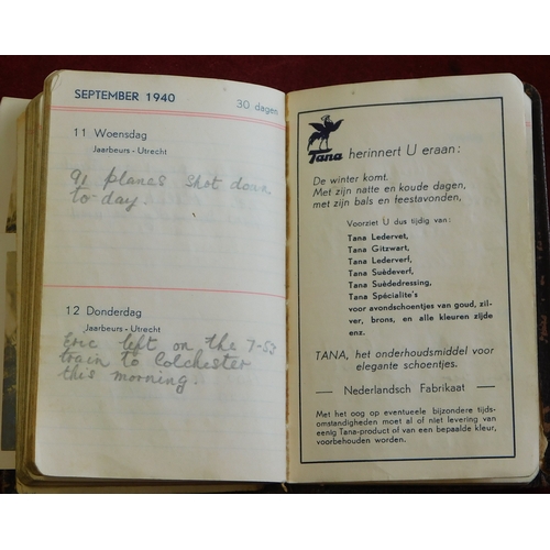 615 - British WWII 1940 Diary, a Dutch diary which details all of the Plays and Opera listings and visits ... 