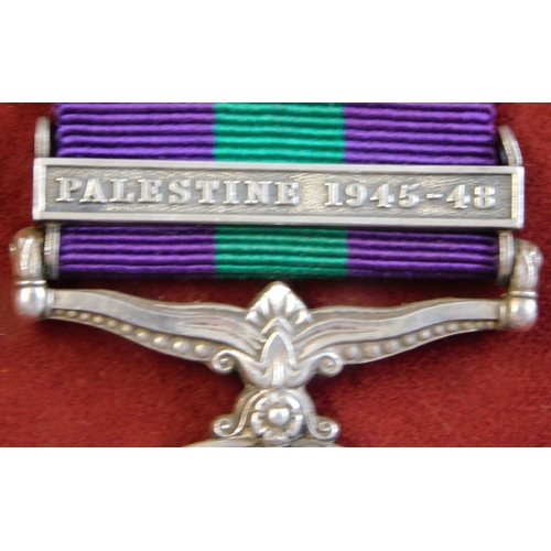 619 - British General Service Medal 1918-62 with Palestine 1945-48 clasp to: 2315920 A.C.II R.J. Daynes R.... 