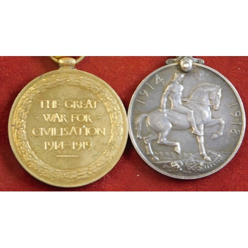 641 - British WWI Pair including War Medal and Victory Medal named to; 6500A E.W. Bullen P.O. R.N.R