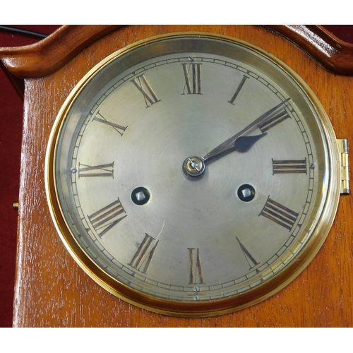 657 - British made Westminster chime mantle clock. Maker in the inside door '3536'. In good working order.... 