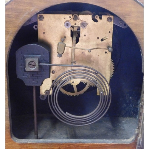 663 - Dubros All British Clock - 1930s Dupontic Mantle clock with Enfield chime, complete with pendulum. I... 