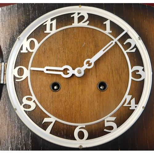 665 - German Junghans 1940s 8-day chiming clock in very good condition. Buyer collects.