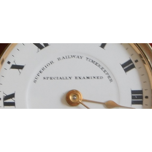 667 - Pocket watch Swiss Superior Railway Timekeeper made in the late 19th century, brass plated body, not... 