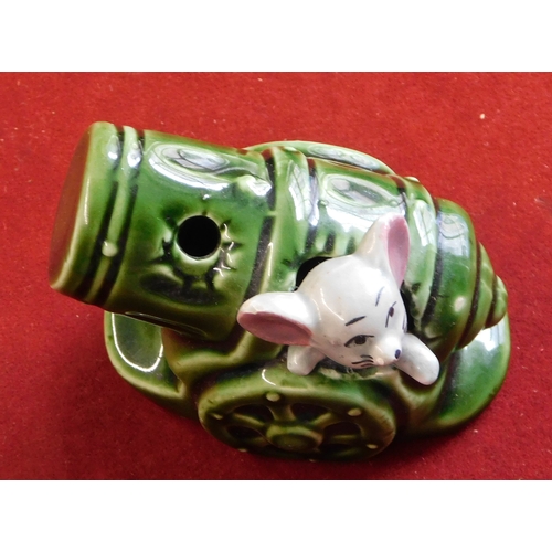 689 - Japanese Napcoware Mice collection of porcelain figures including a mouse in a cannon, boot (3), cel... 