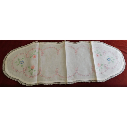 741 - Hand Embroided table cloth collection, a good selection many with floral designs. Needs cleaning as ... 