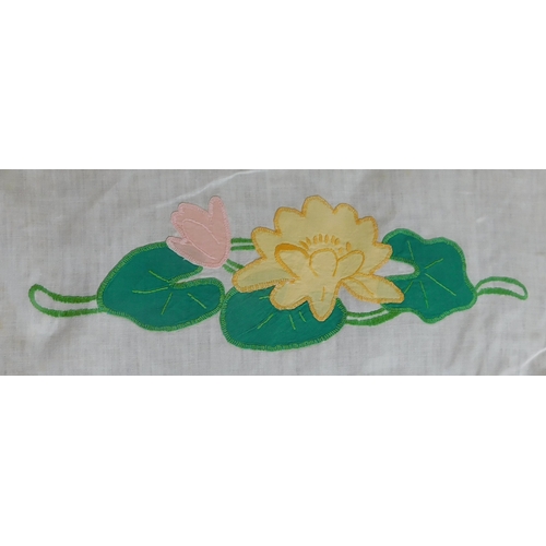 741 - Hand Embroided table cloth collection, a good selection many with floral designs. Needs cleaning as ... 