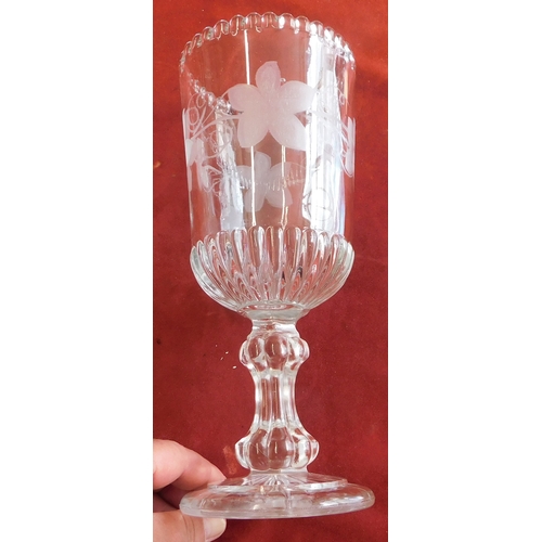 743 - Glassware including two sets of Georgian style glasses, a glass candle stick holder, seven jugs, a f... 