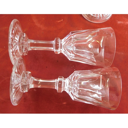 743 - Glassware including two sets of Georgian style glasses, a glass candle stick holder, seven jugs, a f... 