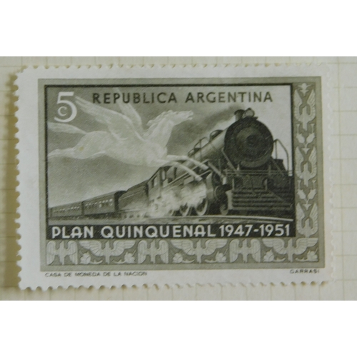 1074 - Argentina 1884-1985 large number of old album pages and sheets of paper with m/m and used (100's), s... 